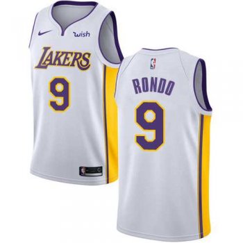 Men's Nike Los Angeles Lakers #9 Rajon Rondo White NBA Swingman Association Edition Jersey