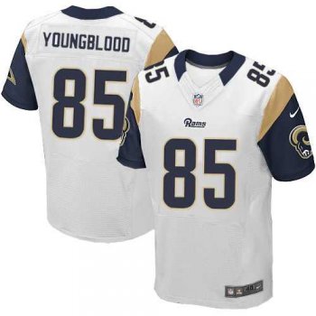 Men's Nike Los Angeles Rams #85 Jack Youngblood Elite White NFL Jersey