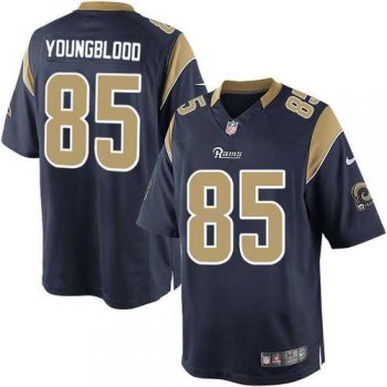 Men's Nike Los Angeles Rams #85 Jack Youngblood Limited Navy Blue Team Color NFL Jersey