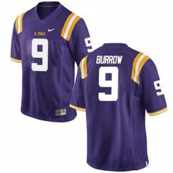 Men's Nike LSU Tigers #9 Joe Burrow Purple Football College NCAA Jersey