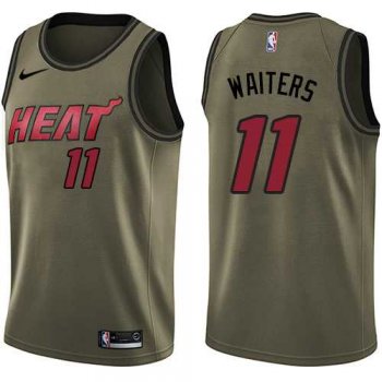 Men's Nike Miami Heat #11 Dion Waiters Green Salute to Service NBA Swingman Jersey