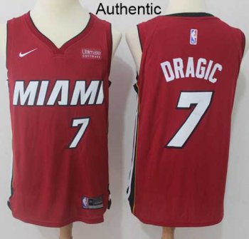 Men's Nike Miami Heat #7 Goran Dragic Red NBA Authentic Statement Edition Jersey