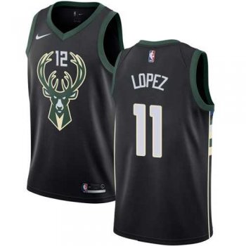 Men's Nike Milwaukee Bucks #11 Brook Lopez Black NBA Swingman Statement Edition Jersey