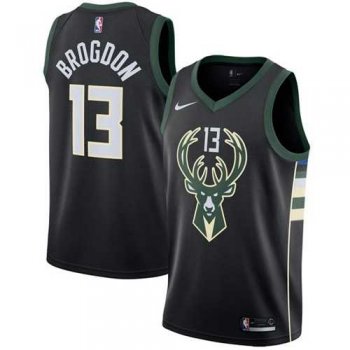 Men's Nike Milwaukee Bucks #13 Malcolm Brogdon Black NBA Swingman Statement Edition Jersey