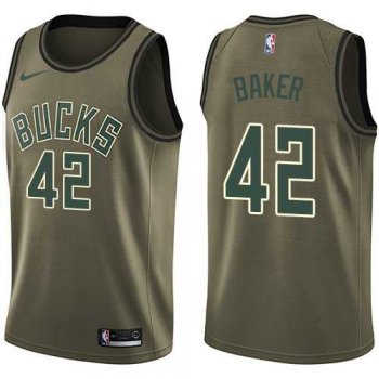 Men's Nike Milwaukee Bucks #42 Vin Baker Green Salute to Service NBA Swingman Jersey