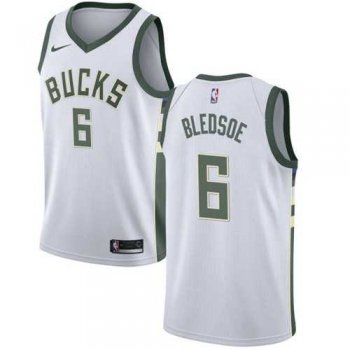 Men's Nike Milwaukee Bucks #6 Eric Bledsoe White NBA Swingman Association Edition Jersey