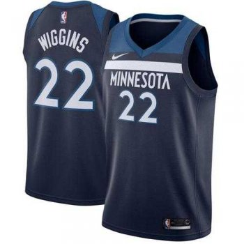 Men's Nike Minnesota Timberwolves #22 Andrew Wiggins Navy Blue NBA Swingman Icon Edition Jersey