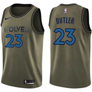 Men's Nike Minnesota Timberwolves #23 Jimmy Butler Green Salute to Service NBA Swingman Jersey