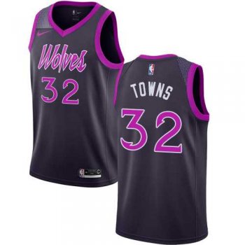 Men's Nike Minnesota Timberwolves #32 Karl-Anthony Towns Purple NBA Swingman City Edition 2018-19 Jersey