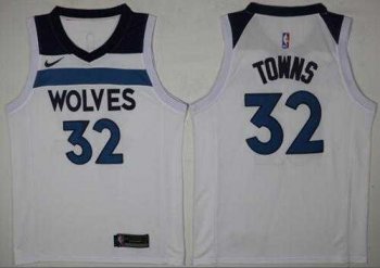 Men's Nike Minnesota Timberwolves #32 Karl-Anthony Towns White NBA Swingman Association Edition Jersey