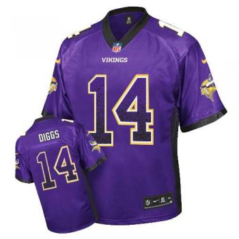 Men's Nike Minnesota Vikings #14 Stefon Diggs Elite Purple Drift Fashion NFL Jersey