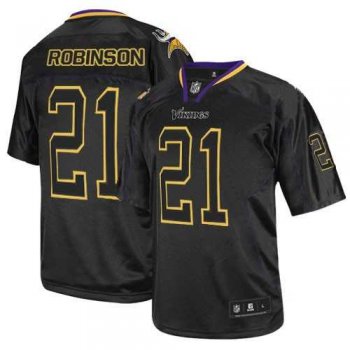 Men's Nike Minnesota Vikings #21 Josh Robinson Elite Lights Out Black Jersey