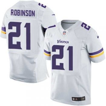 Men's Nike Minnesota Vikings #21 Josh Robinson White Stitched NFL Elite Jersey