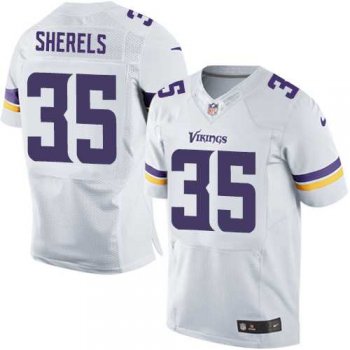 Men's Nike Minnesota Vikings #35 Marcus Sherels White Elite NFL Jersey