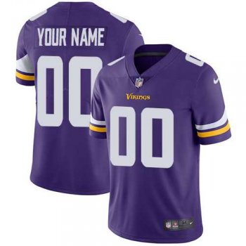 Men's Nike Minnesota Vikings Customized Purple Team Color Vapor Untouchable Limited NFL Jersey