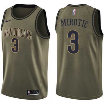 Men's Nike New Orleans Pelicans #3 Nikola Mirotic Green NBA Swingman Salute to Service Jersey