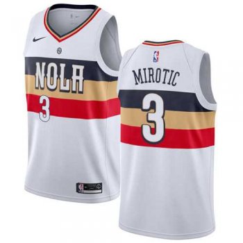 Men's Nike New Orleans Pelicans #3 Nikola Mirotic White NBA Swingman Earned Edition Jersey