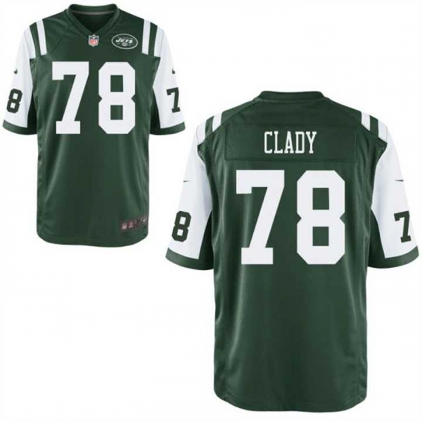 Men's Nike New York Jets #78 Ryan Clady Green Team Color Stitched NFL Game Jersey