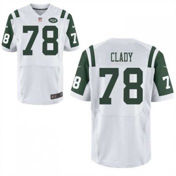 Men's Nike New York Jets #78 Ryan Clady White Stitched NFL Elite Jersey