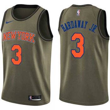 Men's Nike New York Knicks #3 Tim Hardaway Jr. Green Salute to Service NBA Swingman Jersey