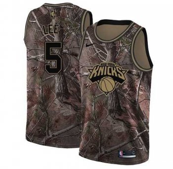 Men's Nike New York Knicks #5 Courtney Lee Camo NBA Swingman Realtree Collection Jersey