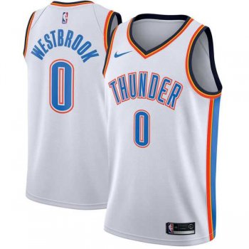 Men's Nike Oklahoma City Thunder #0 Russell Westbrook White NBA Swingman Association Edition Jersey