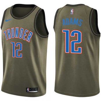 Men's Nike Oklahoma City Thunder #12 Steven Adams Green Salute to Service NBA Swingman Jersey