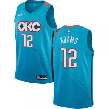 Men's Nike Oklahoma City Thunder #12 Steven Adams Turquoise NBA Swingman City Edition 2018-19 Jersey