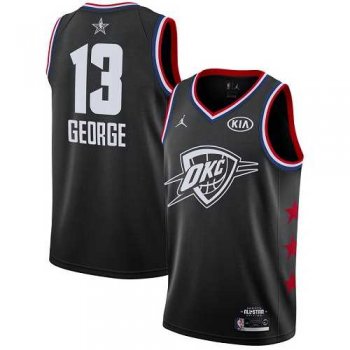 Men's Nike Oklahoma City Thunder #13 Paul George Black Basketball Jordan Swingman 2019 All-Star Game Jersey