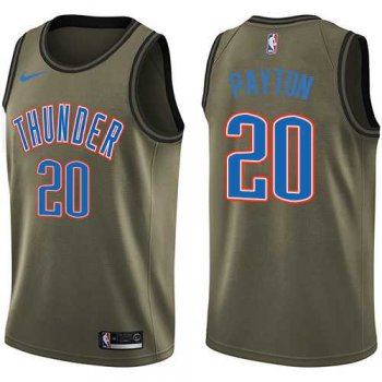 Men's Nike Oklahoma City Thunder #20 Gary Payton Green Salute to Service NBA Swingman Jersey