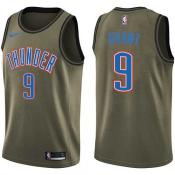 Men's Nike Oklahoma City Thunder #9 Jerami Grant Green Salute to Service NBA Swingman Jersey