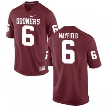 Men's Nike Oklahoma Sooners #6 Baker Mayfield College Football Jerseys NCAA Game Crimson