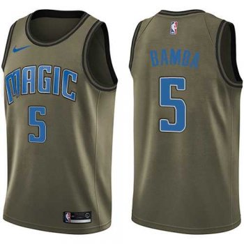 Men's Nike Orlando Magic #5 Mohamed Bamba Green NBA Swingman Salute to Service Jersey