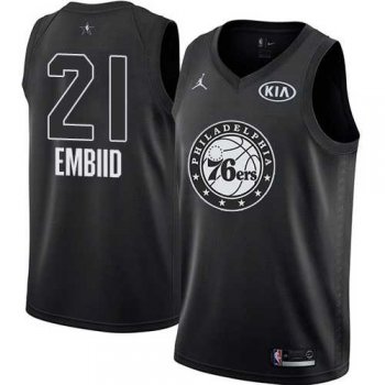 Men's Nike Philadelphia 76ers #21 Joel Embiid Black NBA Jordan Swingman 2018 All-Star Game Jersey