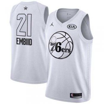 Men's Nike Philadelphia 76ers #21 Joel Embiid White NBA Jordan Swingman 2018 All-Star Game Jersey