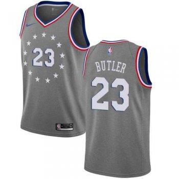 Men's Nike Philadelphia 76ers #23 Jimmy Butler Gray NBA Swingman City Edition 2018-19 Jersey