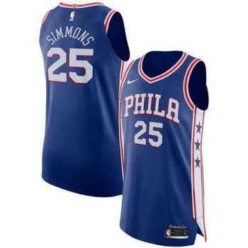 Men's Nike Philadelphia 76ers #25 Ben Simmons Blue NBA Authentic Icon Edition Jersey