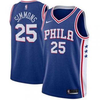 Men's Nike Philadelphia 76ers #25 Ben Simmons Blue NBA Swingman Icon Edition Jersey