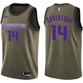 Men's Nike Sacramento Kings #14 Oscar Robertson Green Salute to Service NBA Swingman Jersey