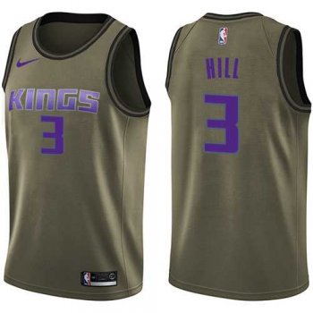 Men's Nike Sacramento Kings #3 George Hill Green Salute to Service NBA Swingman Jersey