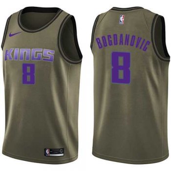 Men's Nike Sacramento Kings #8 Bogdan Bogdanovic Green NBA Swingman Salute to Service Jersey