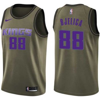 Men's Nike Sacramento Kings #88 Nemanja Bjelica Green NBA Swingman Salute to Service Jersey