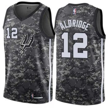 Men's Nike San Antonio Spurs #12 LaMarcus Aldridge Black NBA Swingman City Edition 2018-19 Jersey