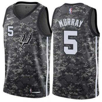 Men's Nike San Antonio Spurs #5 Dejounte Murray Black NBA Swingman City Edition 2018-19 Jersey