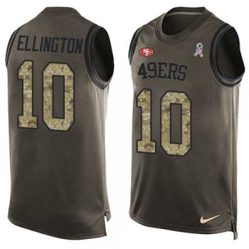 Men's Nike San Francisco 49ers #10 Bruce Ellington Limited Green Salute to Service Tank Top NFL Jersey