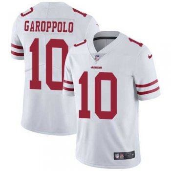 Men's Nike San Francisco 49ers #10 Jimmy Garoppolo White Stitched NFL Vapor Untouchable Limited Jersey