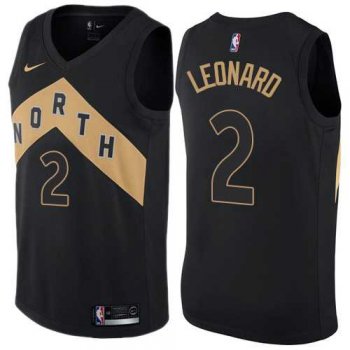 Men's Nike Toronto Raptors #2 Kawhi Leonard Black NBA Swingman City Edition Jersey