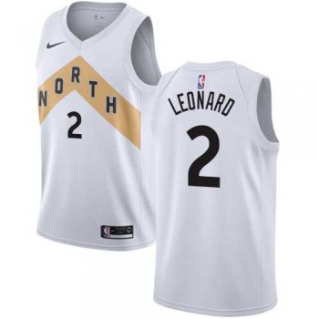 Men's Nike Toronto Raptors #2 Kawhi Leonard White NBA Swingman City Edition 2018-19 Jersey