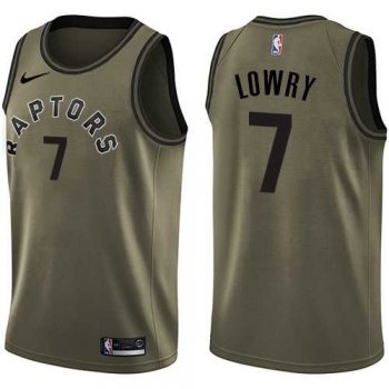 Men's Nike Toronto Raptors #7 Kyle Lowry Green Salute to Service NBA Swingman Jersey