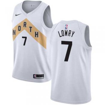 Men's Nike Toronto Raptors #7 Kyle Lowry White NBA Swingman City Edition 2018-19 Jersey